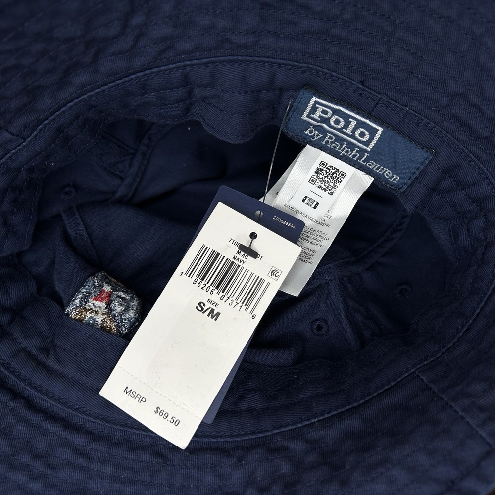 Polo Ralph Lauren Men's S/M Navy Blue Polo Bear Bucket Hat Embroidered - Picture 5 of 5